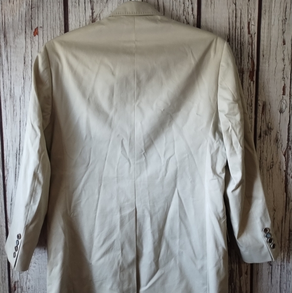 Robert Graham Men's Plaid Check Lined 2 Button Single Vent Khaki Blazer (42L) - Picture 5 of 10